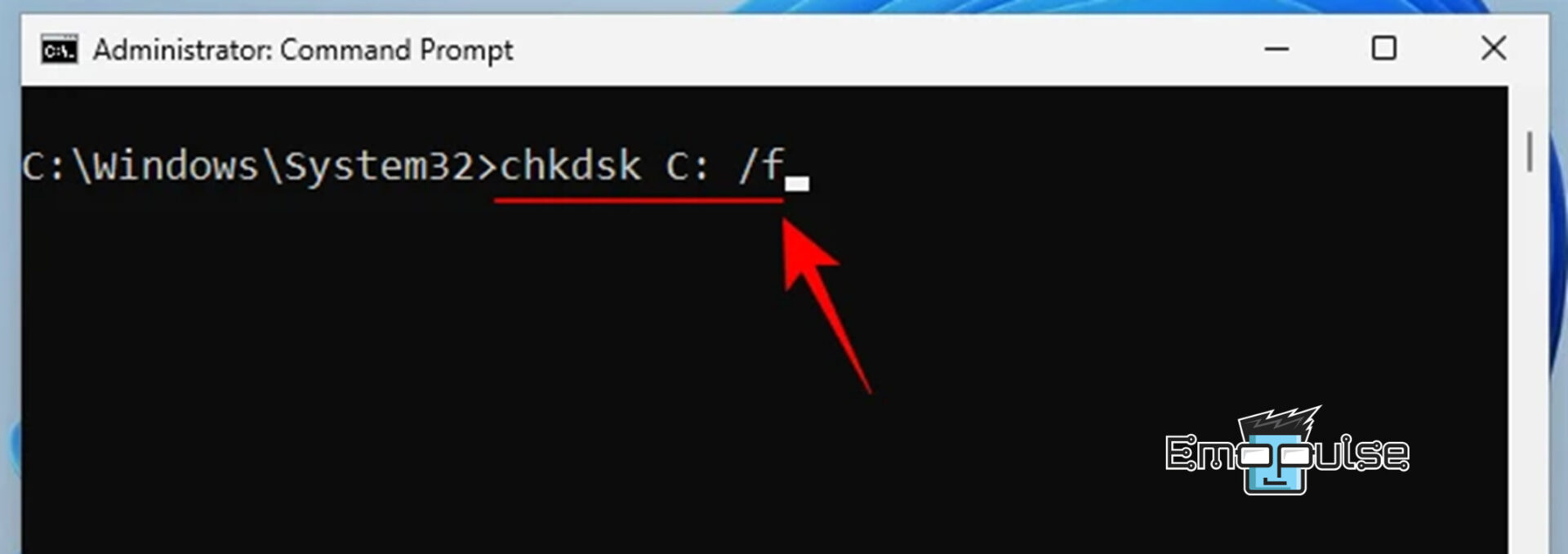 Run CHKDSK for resolving Kernel Security Check Failure error