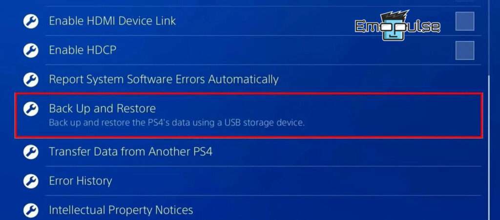 Backup PS4 data