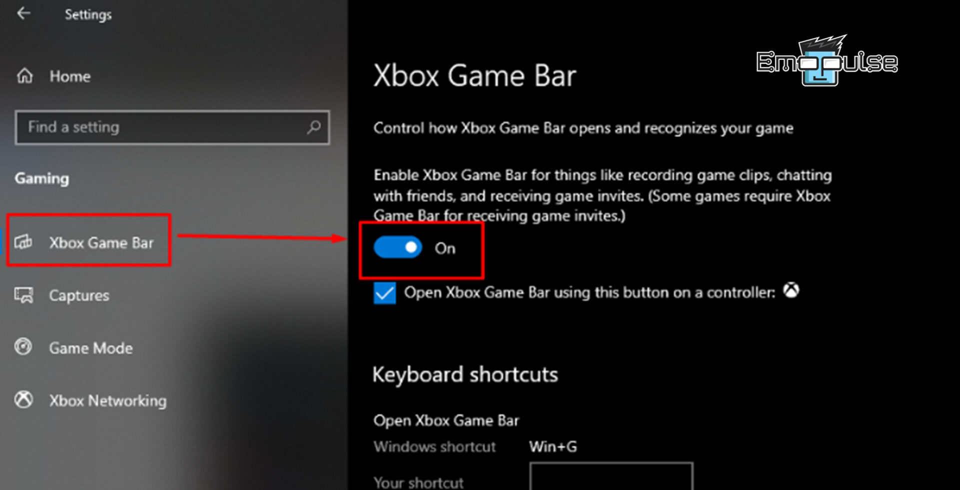 Gaming Features Aren’t Available resolved by enabling Xbox Game Bar