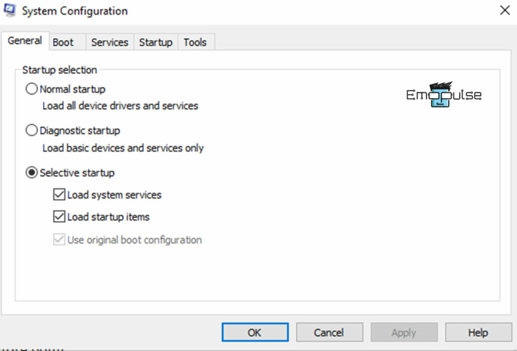 System configuration settings