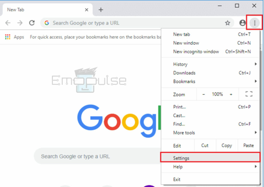 Launch 'Google Chrome' > Open 'Settings'