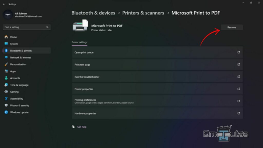 Removing a printer from your PC windows failed to apply the deployed printer connections settings