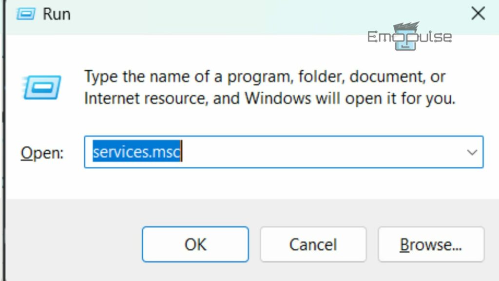 Running Services App from Run in Windows