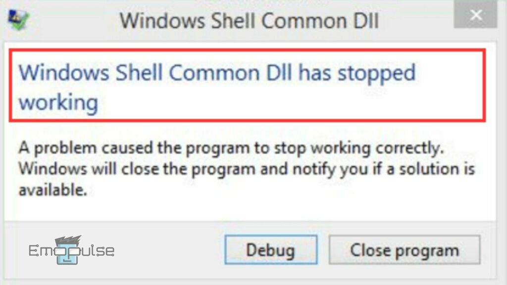 Windows Shell Common DLL Has Stopped Working Recording Devices Error Screen